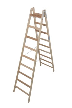 Drabina dwustronna drewniana 2x9 3,8m Krause Stabilo 170118