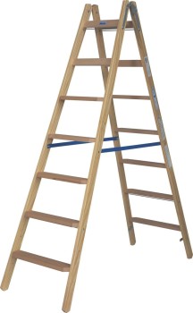 Drabina drewniana stopnie/szczeble 2x7 3,25m Krause Stabilo 818348