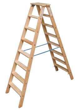 Drabina dwustronna drewniana 2x8 3,3m Krause Stabilo 818454 wzmocnione stopnie