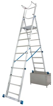 Drabina teleskopowa 4.6m 1x8-10 z platformą Krause Stabilo Professional 127648
