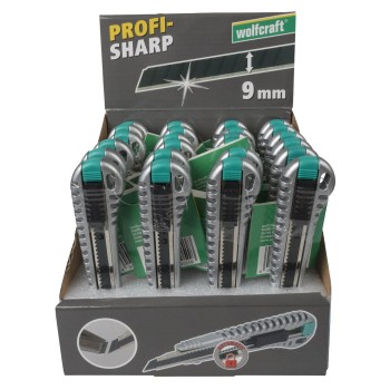 Nóż z ostrzem 9 mm pro-sharp, metalowy, WOLFCRAFT 4305100
