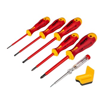 Zestaw 5 wkrętaków Ergonic VDE + próbnik napięcia 220-250V + magnetyzer FELO 41396399