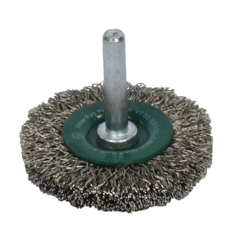 Szczotka tarczowa 50 mm - drut falisty, trzpień, INOX ABRABORO 99428207