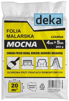 FOLIA MALARSKA MOCNA CZARNA 4*5M 300G DEKA D-300-0201