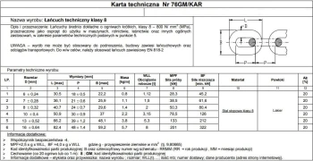 ŁAŃCUCH TECHNICZNY CZARNY 10MM G8 WLL 3.15T UN LAN 10 G8