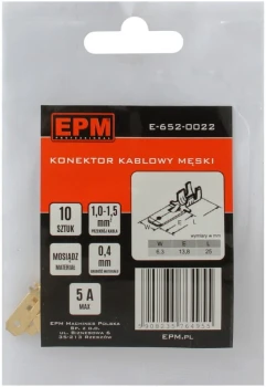 KOŃCÓWKA WSUWANA 1-1.5MM 0 10 SZTUK EPM E-652-0022