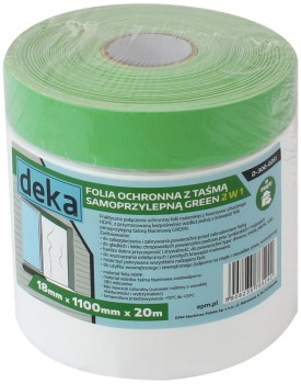 FOLIA OCHRONNA Z TAŚMĄ ZIELONĄ DO ZEWNĄTRZ 110CM*20M DEKA D-300-0261