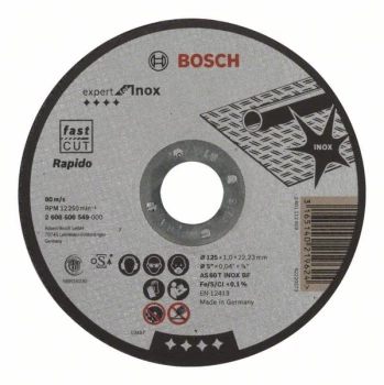 TARCZA PŁASKA INOX T1A 125*1.0*22 RAPIDO BOSCH T1A 125 1 B