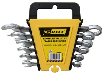 KOMPLET KLUCZY PŁASKO-OCZKOWYCH 6 CZĘŚCIOWY 8-17MM GROT G-400-2040