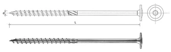 WKRĘT DO DREWNA Z KOŁNIERZEM NA TORX OCYNKOWANY 6*30MM T30 UN SPKK 6*30