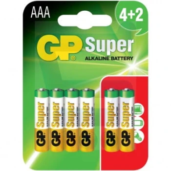 BATERIA SUPER ALKALINE AAA LR3 1.5V 6 SZTUK GP BATTERY GP24A-U6
