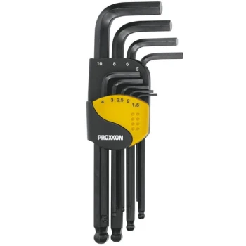 Zestaw kluczy imbusowych do śrub HX z uchwytem 9 części PROXXON 23946