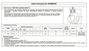 HAK ZRYWKOWY 7/8MM HZ10 LC60KN TITANOBOA KL.10 UN HAK 7/8 G10