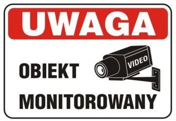 TABLICA 25*17.5CM UWAGA ! OBIEKT MONITOROWANY UN TATB28