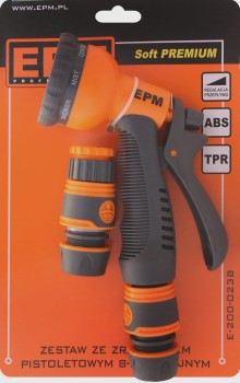 ZRASZACZ PISTOLETOWY 8-FUNKCYJNY + 3 ZŁĄCZKI TPR EPM E-200-0238