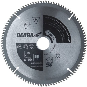 PIŁA TARCZOWA DO ALUMINIUM 250*30MM/100Z DEDRA DEDH250100