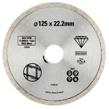 TARCZA DIAMENTOWA PEŁNA 125MM STANLEY S/STA38007