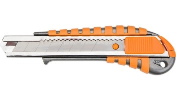 NÓŻ, NOŻYK Z OSTRZEM ŁAMANYM 18 MM, METALOWY KORPUS NEO 63-011