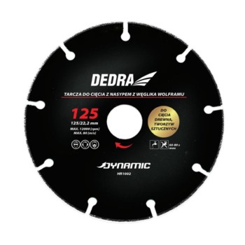 TARCZA DO CIĘCIA DREWNA, TW. SZTUCZNYCH 125*22.2MM DEDRA DED HR1002