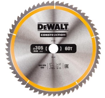 PIŁA TARCZOWA DO DREWNA 305/30MM, 60 ZĘBÓW DEWALT DT1960-QZ