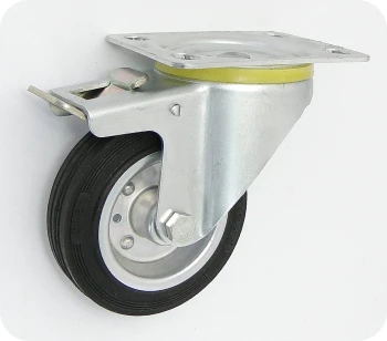 KOŁO METAL-GUMA 100MM OBUDOWA SKRĘTNA+HAMULEC 15H UN KL100 SKR HA