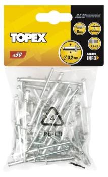 NITY ALUMINIOWE OP-50SZT 4.8*14MM TOPEX 43E504