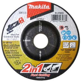 TARCZA SZLIFIERSKO/TNĄCA 125*2,2*22MM 2W1 MAKITA B-51655