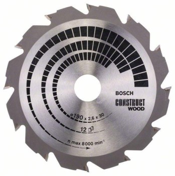 PIŁA TARCZOWA H CONSTRUCT WOOD 190*2,6*30Z12 BOSCH 2608640633