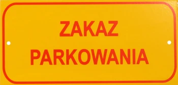 TABLICA MAŁA 10*20CM ZAKAZ PARKOWANIA UN TAT002