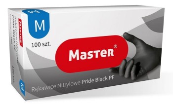 RĘKAWICE NITRYLOWE CZARNE MASTER PRIDE ROZMIAR M UN REK GU 4870