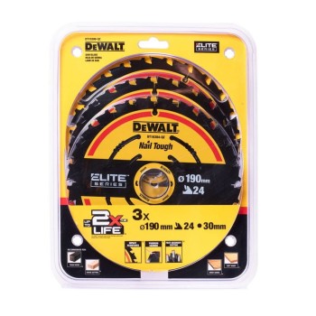 PIŁA TARCZOWA DO DREWNA ELITE 190*30MM 24 ZĘBY 3-PAK DEWALT DT10399