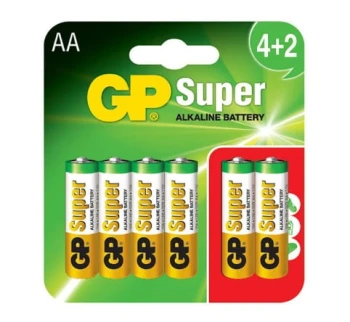 BATERIA SUPER ALKALINE AA LR6 1.5V 6 SZTUK GP BATTERY GP15A-U6