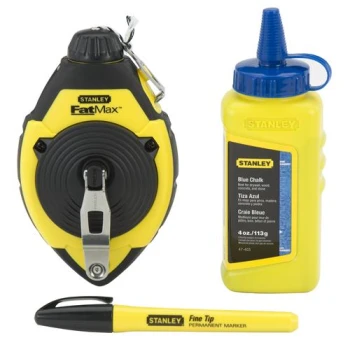 ZESTAW SZNUR TRASERSKI FATMAX + KREDA NIEB.115G + POZIOMN STANLEY S/47-681-0