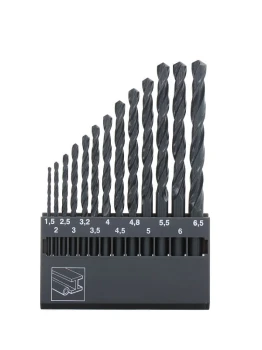 Zestaw wierteł do metalu HSS-R DIN 338 1,5 - 6,5 mm 13 szt. ABRABORO 14001340