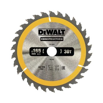 PIŁA TARCZOWA DO DREWNA 165/20MM, 30 ZĘBÓW DEWALT DT1935-QZ