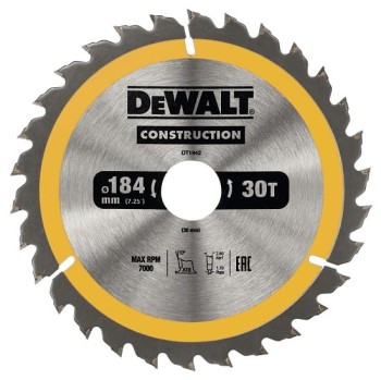 PIŁA TARCZOWA DO DREWNA 184/30MM, 30 ZĘBÓW DEWALT DT1942-QZ