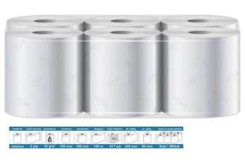 RĘCZNIK PAPIEROWY MAXI, 100% CELULOZA, 100M/19CM OP. 6SZT UN BHP HIC 8154