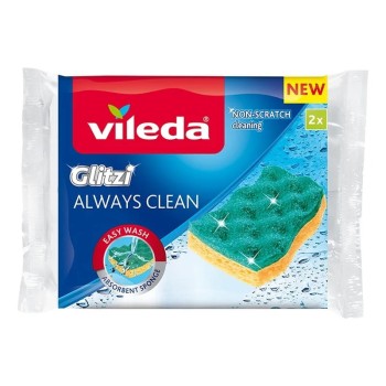 GĄBKA DO NACZYŃ WISKOZOWA GLITZI ALWAYS CLEAN 2 SZT. VILEDA BHP HIC 9235