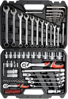 ZESTAW NARZĘDZIOWY 1/2'' 1/4'' 77 CZĘŚCI L YATO YT-38781