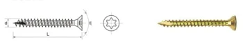 WKRĘT DO DREWNA OCYNK ŻÓŁTY NA TORX 6.0*50MM T30 UN 510 6.0*50*