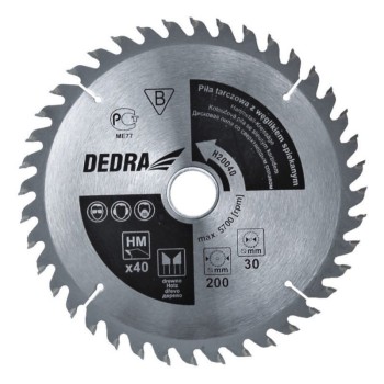 PIŁA TARCZOWA DO DREWNA 40Z ŚR.185*20MM DEDRA DEDH18540