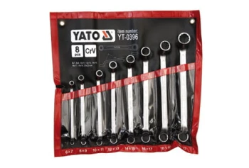 KOMPLET KLUCZY OCZKOWO-ODGIĘTYCH 8-CZĘŚCI 6-22MM YATO YT-0396