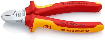 SZCZYPCE TNĄCE BOCZNE IZOLOWANE 140MM KNIPEX KN 70 06 140