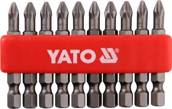 GROT, BIT, KOŃCÓWKA DO WKRĘTARKI PH2 50MM ZESTAW 10-SZTUKOWY YATO YT-0478