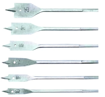 WIERTŁA ŁOPATKOWE DO DREWNA 10-25MM KOMPLET 6SZTUK TOP TOOLS 60H860