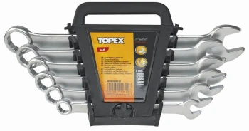 KOMPLET KLUCZY PŁASKO-OCZKOWYCH 8-SZTUKOWY 6-19MM TOPEX 35D756