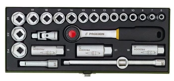 ZESTAW KLUCZY NASADOWYCH Z GRZECHOTKAMI 3/8''', 24CZ. PROXXON L/PR23110