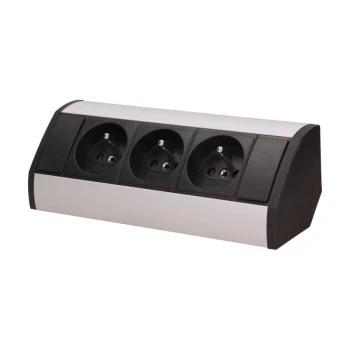 GNIAZDO MEBLOWE 3X2P+Z CZARNO-SREBRNE ORNO ON-9001/B-G