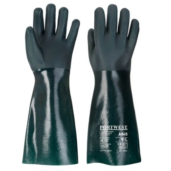 RĘKAWICE GUMOWE DWUWARSTWOWE PCV 45CM, ROZMIAR XL PORTWEST REK A845 XL