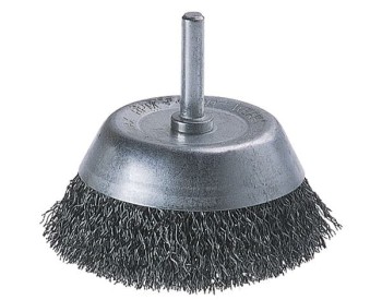 Szczotka doczołowa 75 mm - drut falisty, trzpień WOLFCRAFT 2108000